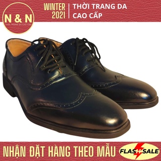 [FreeShip] Giày Tây Nam Công Sở - Giày Da Nam - Da Bò/ Da Lộn Cao Cấp - Đế Cao Su Tăng Chiều Cao