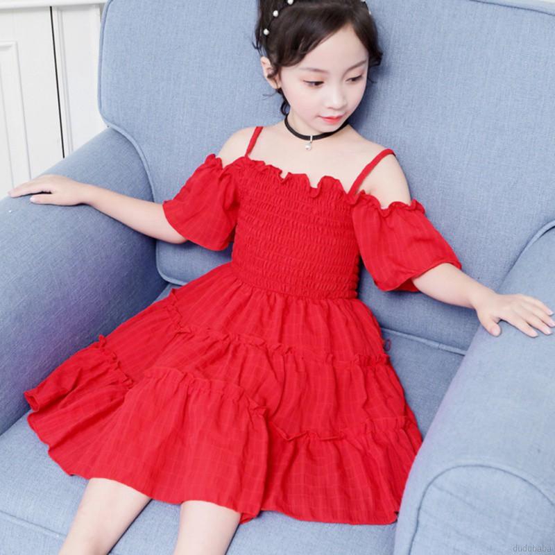 Đầm công chúa trễ vai dễ thương dành cho bé gái