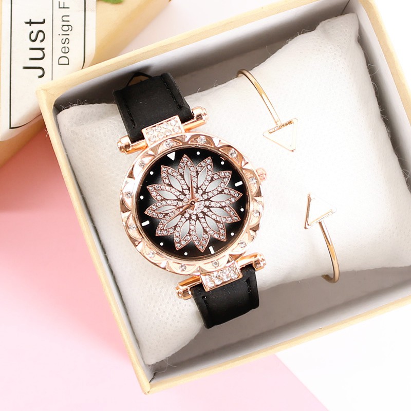 Đồng Hồ nữ Shshd Mặt kim sa lấp lánh thời trang dây da cao cấp | BigBuy360 - bigbuy360.vn