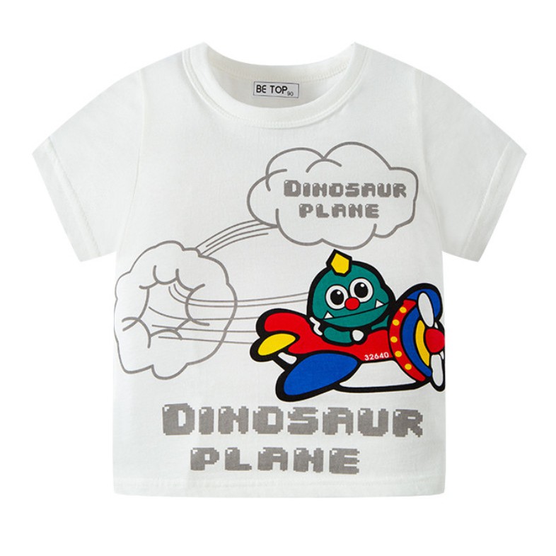 (NOWSHIP HCM) Áo thun bé trai BETOP DINOSAUR PLANE chất liệu COTTON mềm mại, thoải mái, an toàn cho da bé