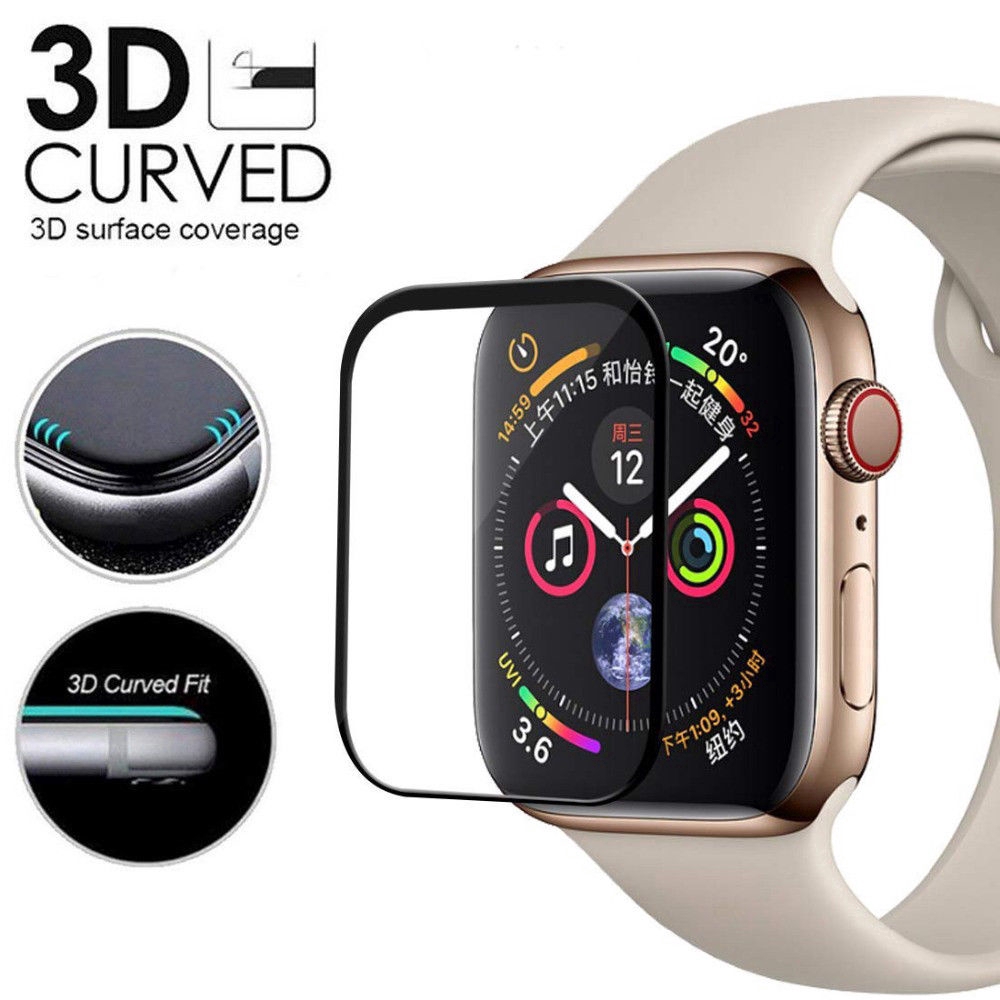 Kính cường lực cong 3D 9H cho đồng hồ thông minh Apple Watch Series 4