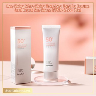 Kem Chống Nắng Chống Trôi, Nâng Tông Da Tự Nhiên Karadium Snail Repair Sun Cream SPF50+ PA+++ 70ml