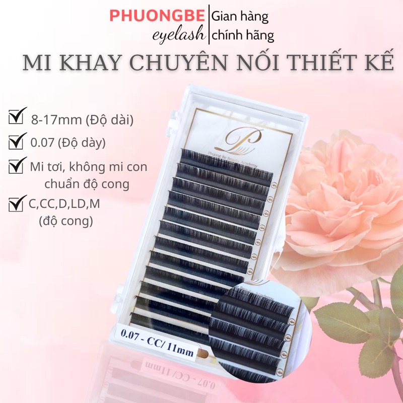 Mi khay nối thiết kế cong C CC D LD M thương hiệu Phương Bé Beauty