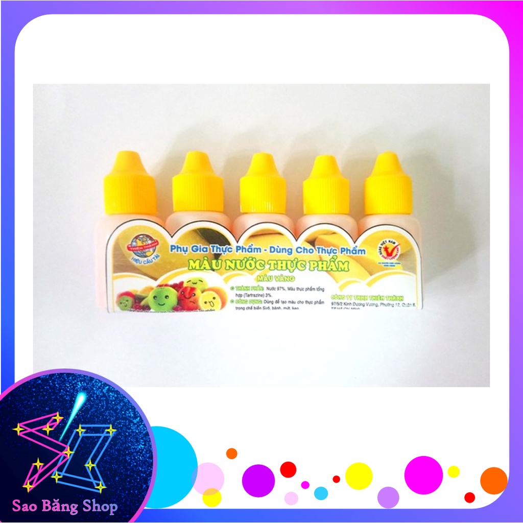 Màu nước thực phẩm Thiên Thành, phụ gia thực phẩm - Dùng cho thực phẩm, 1 lọ 10ml