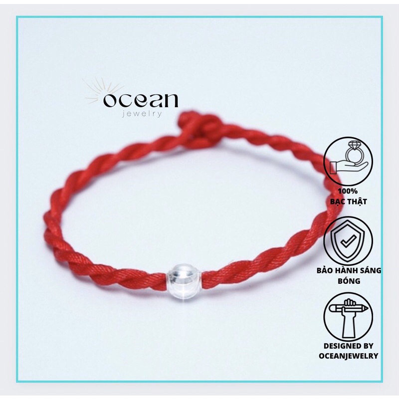 Lắc tay , vòng tay ⚡️ MẪU HOT NHẤT 2022 ⚡️ lắc tay bạc nữ mix bi bạc, dây đỏ đeo tay may mắn - OCEANJEWERLY | BigBuy360 - bigbuy360.vn