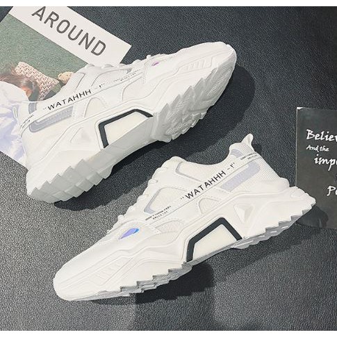 Giày Thể Thao Sneaker WATAHHH Trắng 💥Free Ship💥 Giày Tăng Chiều cao 5cm, Giày Cao cấp | BigBuy360 - bigbuy360.vn