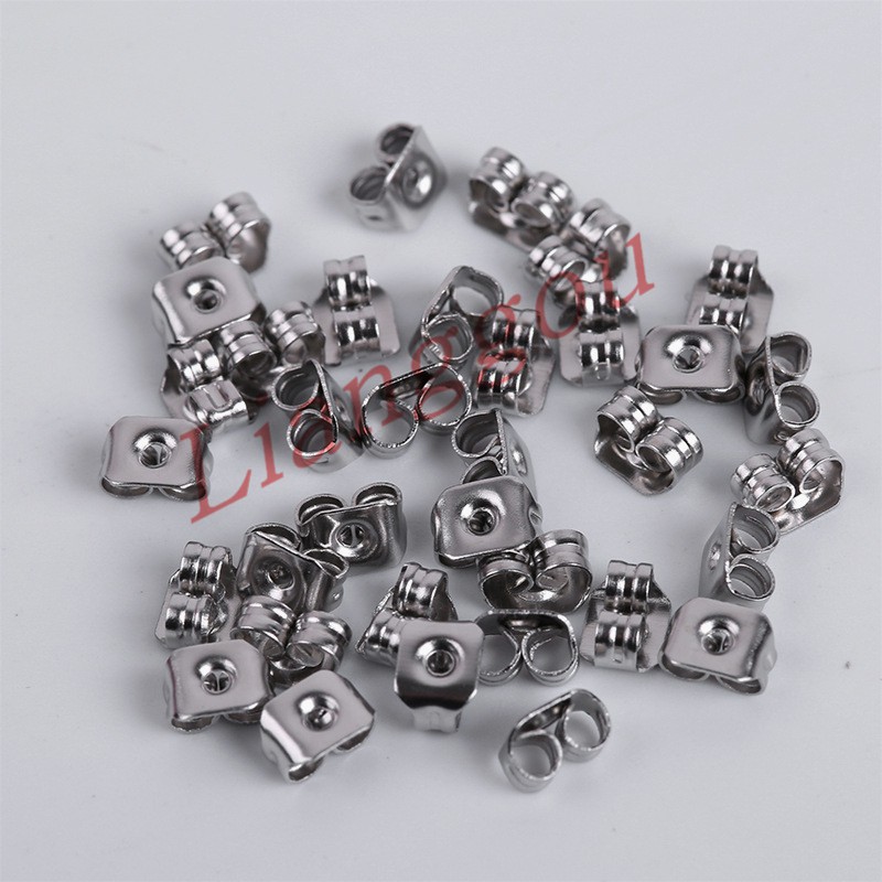 Set 100 Nút Gắn Bông Tai Hình Bướm Bằng Thép Không Gỉ Diy P3S181