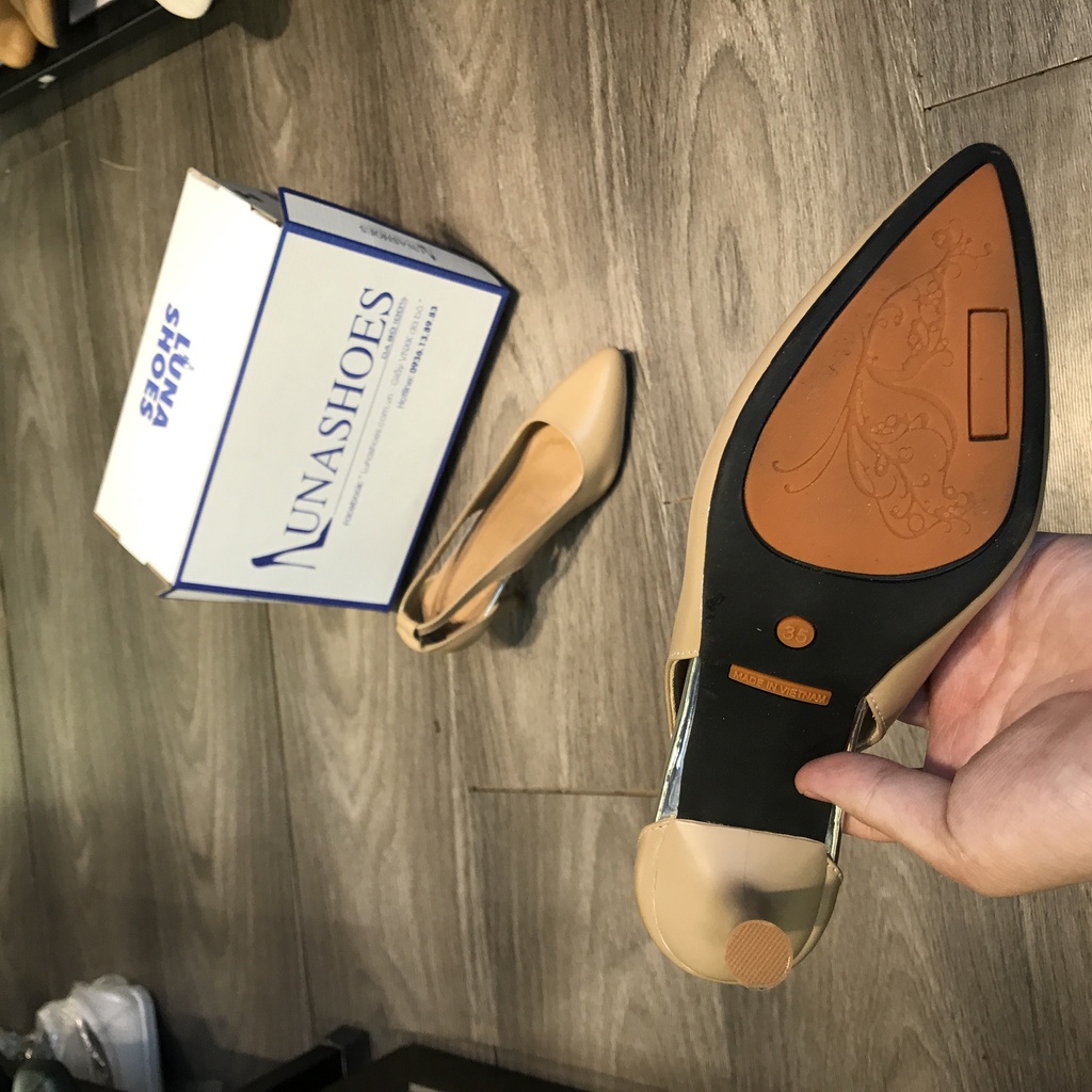 Giày cao gót nữ 7p LUNASHOES 71903 giày da bò thật nữ bảo hành 2 năm 1 đổi 1 thời trang hàng hiệu giầy trung niên