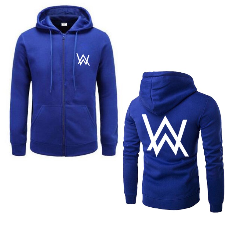 Áo Khoác Cardigan Lót Nhung Dáng Rộng In Chữ Alan Walker Cá Tính Cho Nam Và Nữ