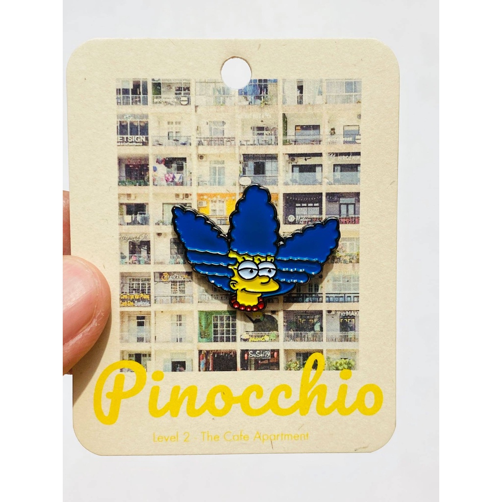 Pin cài Simpson adidas - Huy hiệu kim loại Pinocchio Saigon