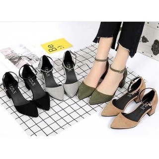 Giày búp bê bít mũi nhung 5p cao cấp