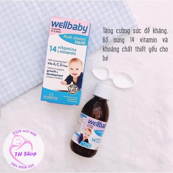  Vitamin Tổng Hợp Wellbaby Cho Bé 150ml, Wellbaby 14 Vitamin Tăng Sức Đề Kháng Cho Bé