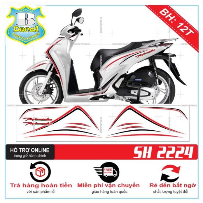 ( Quí khách vui lòng mang ra tiệm cho thợ dán ) Tem SH 2020 CHỈ ĐỎ ĐEN [Bi Decal]