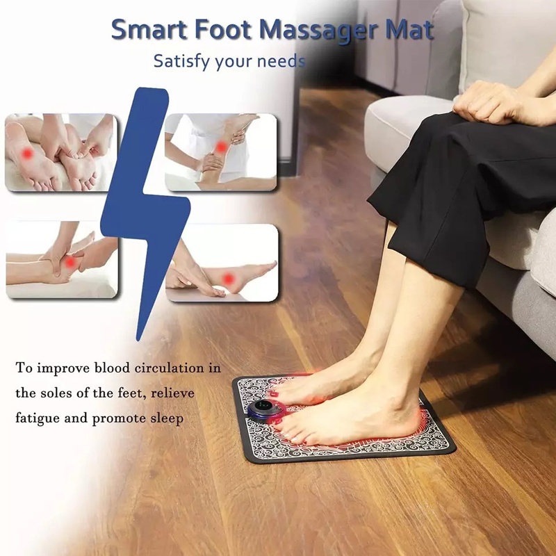 Thảm Điện massage Chân nhật bản EMS FOOTMASSAGER Mát Xa Kích Thích Cơ Bắp Cải Thiện Lưu Thông Máu Giảm Đau Chăm Sóc Sức Khỏe