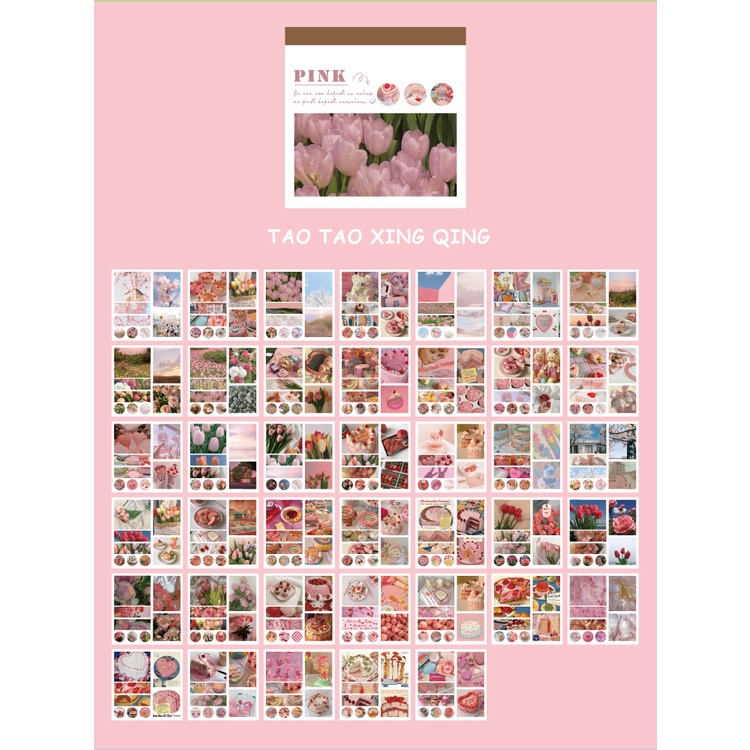 Set 40 Tờ Nhãn Dán Họa Tiết Phong Cảnh Trang Trí Sổ Tay DIY