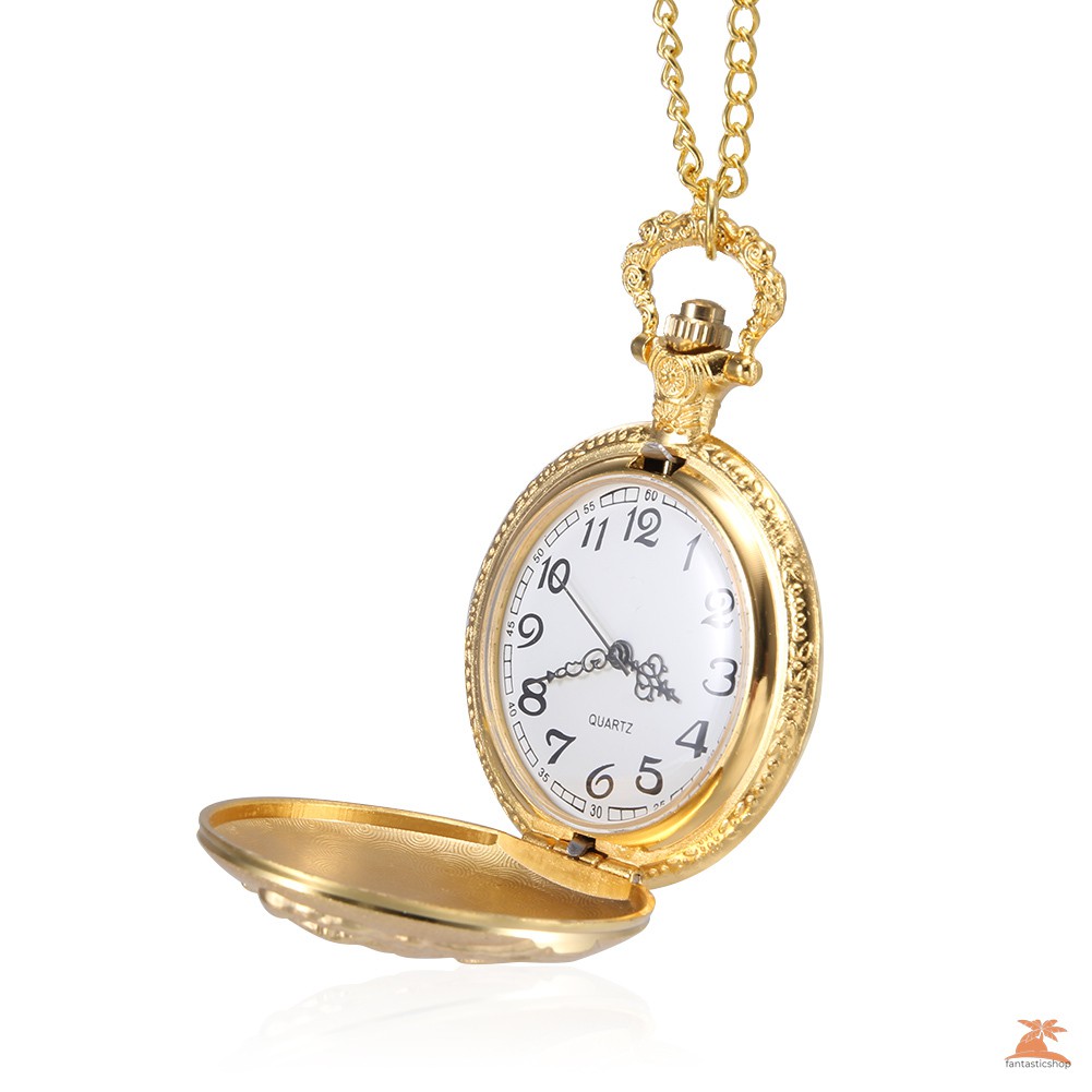 Đồng Hồ Quả Quýt Chạm Khắc Hình Đoàn Tàu Lửa