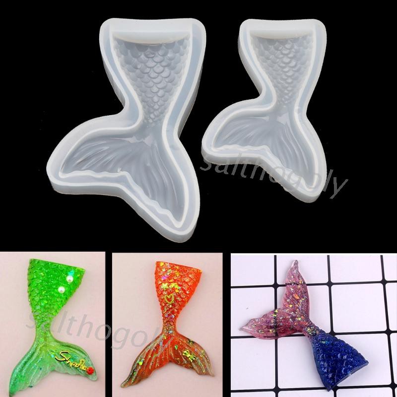 Khuôn silicone làm trang sức hình đuôi cá và mặt trăng