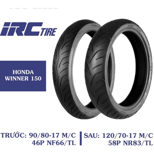 Lốp winner trước sau irc chính hãng inoue Honda