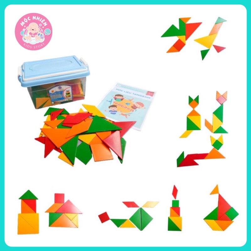 4 Bộ TANGRAM 28 Chi Tiết Trong 1 Hộp Của Đồ Chơi Sạch Cánh Diều Giúp Bé Phát Triển Tư Duy, Kèm Học Liệu