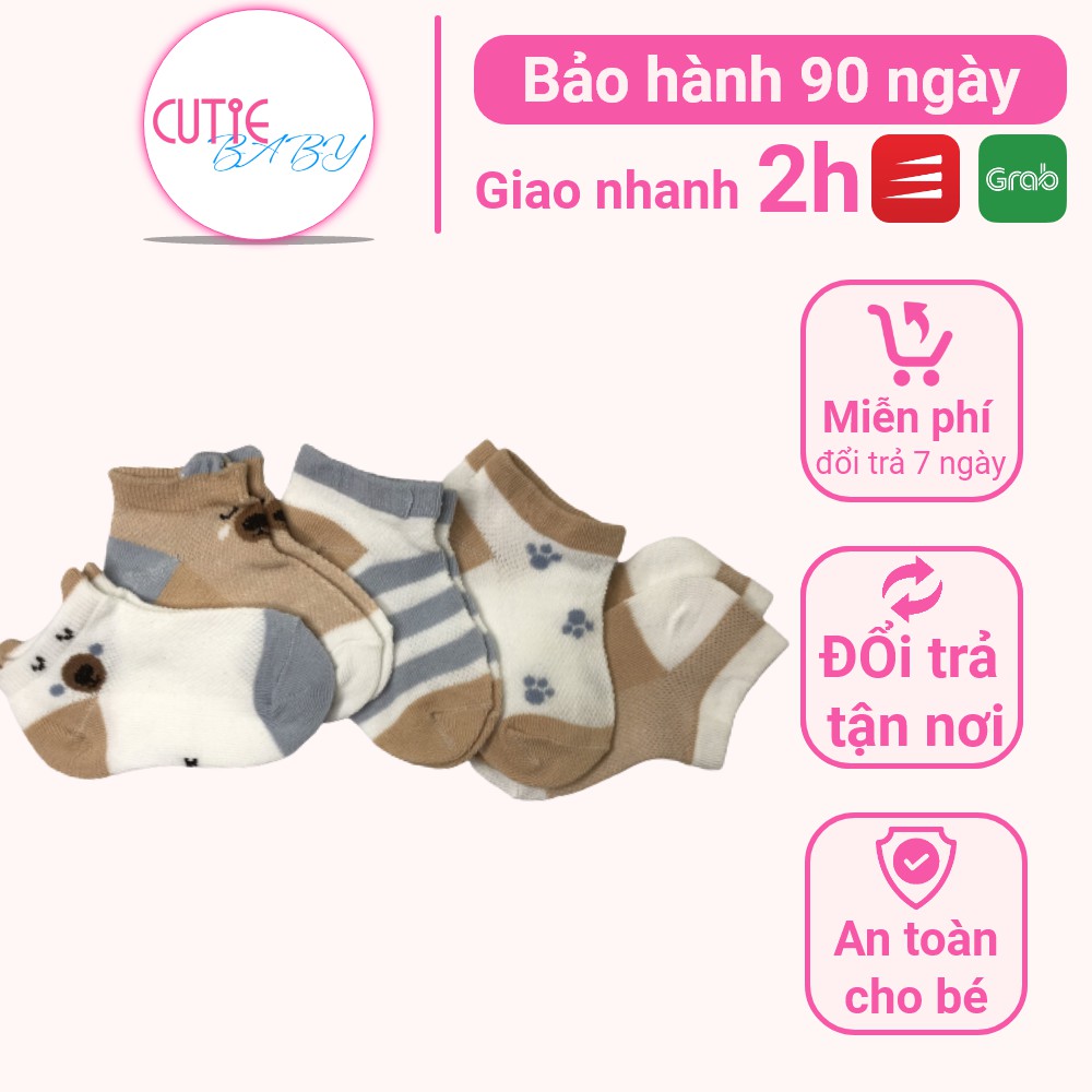 Set 5 tất vớ chân cho bé sơ sinh, bé trai, bé gái - tất lưới cho bé từ 0 tháng đến 3 tuổi - Tất em bé kids socks