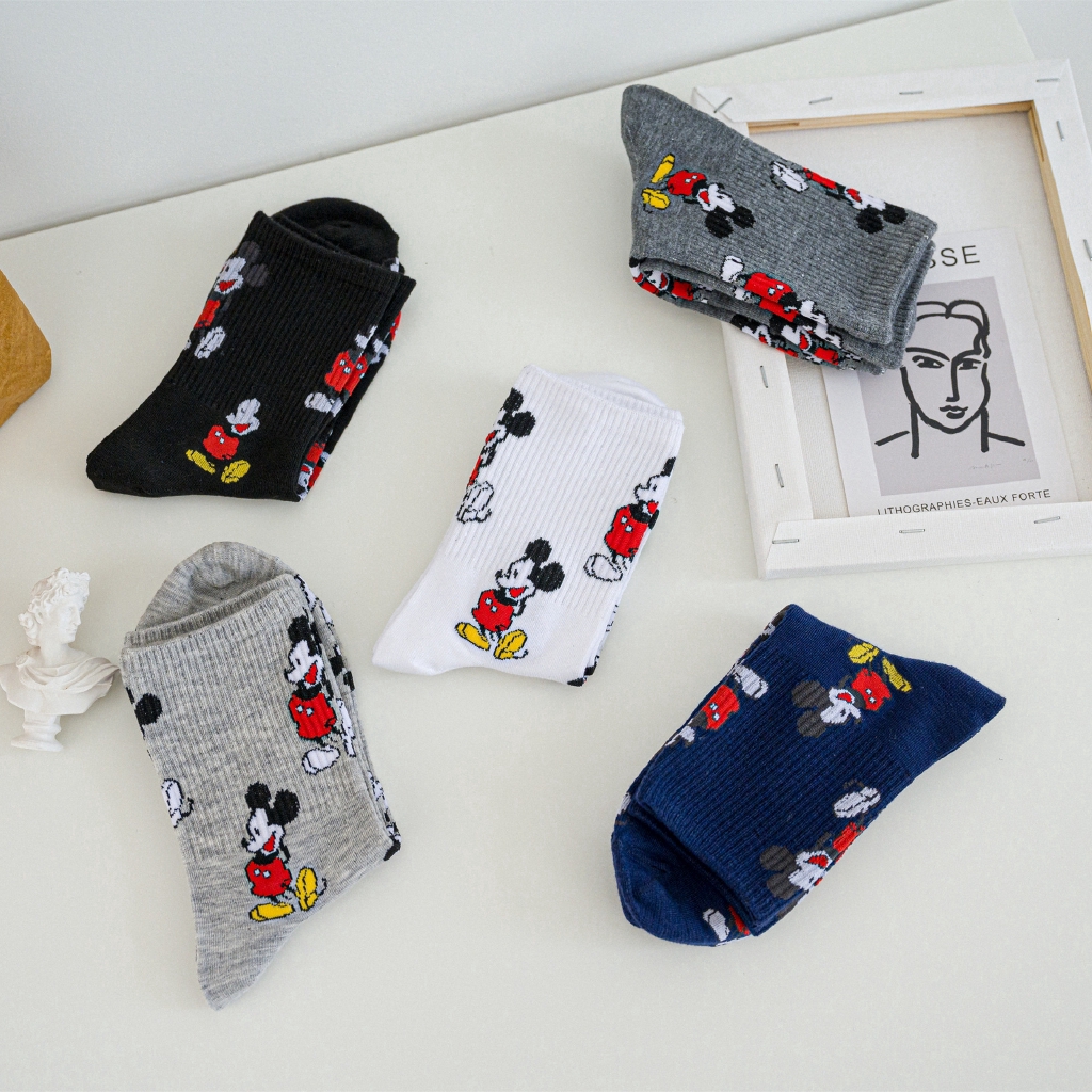 Vớ Cotton Họa Tiết Hoạt Hình Phong Cách Hàn Quốc Cho Nam Và Nữ