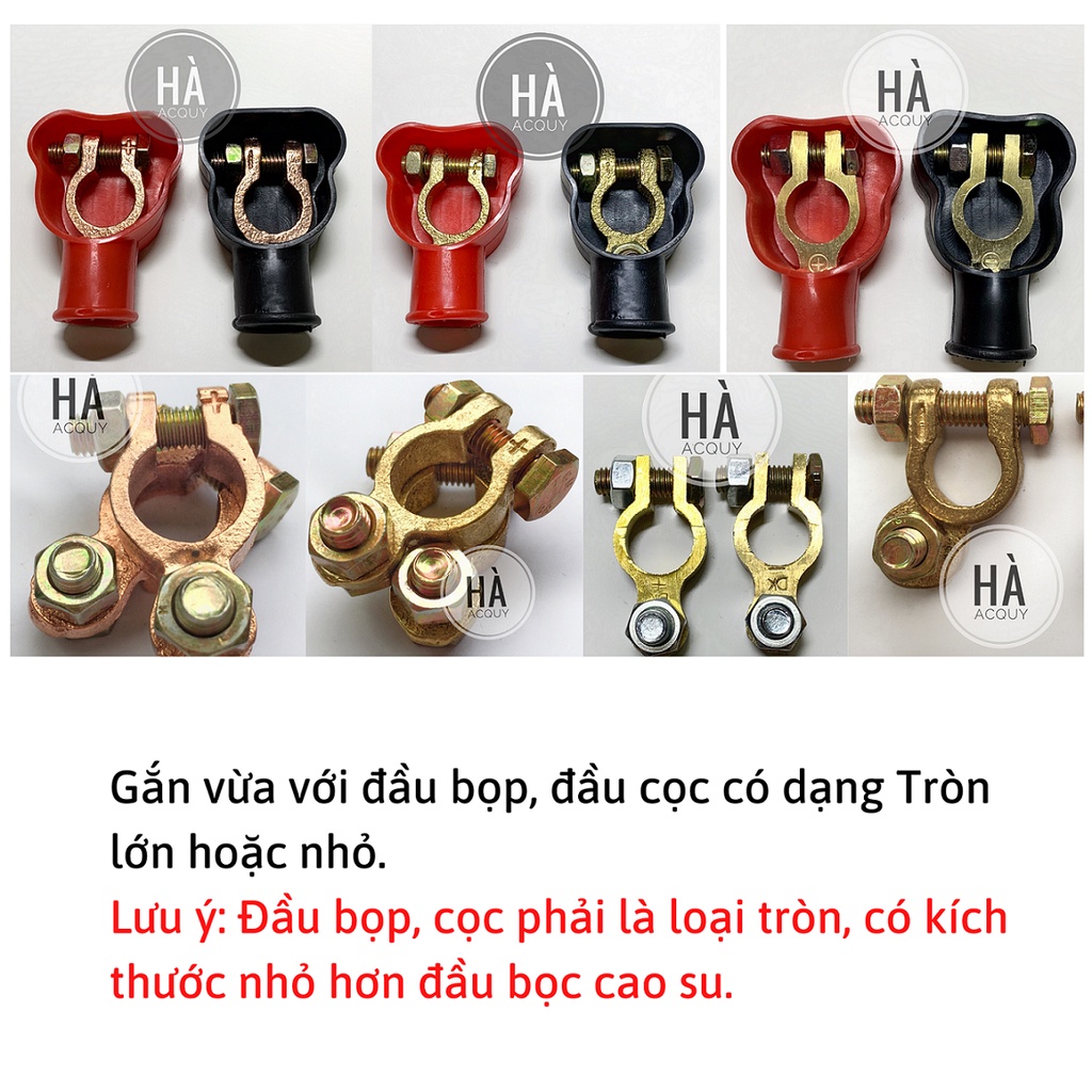 Đầu Chụp Bọc Cao Su Bảo Vệ Cực Ắc Quy Ô tô Cho Cọc Bình Tròn Lớn