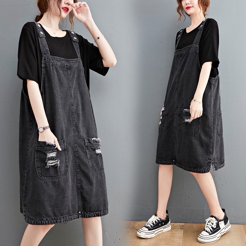 CÓ SẴN MÀU ĐEN SIZE M G90 váy jean yếm big size freesize thoải mái rộng rãi 2s trẻ trung thời trang phong cách