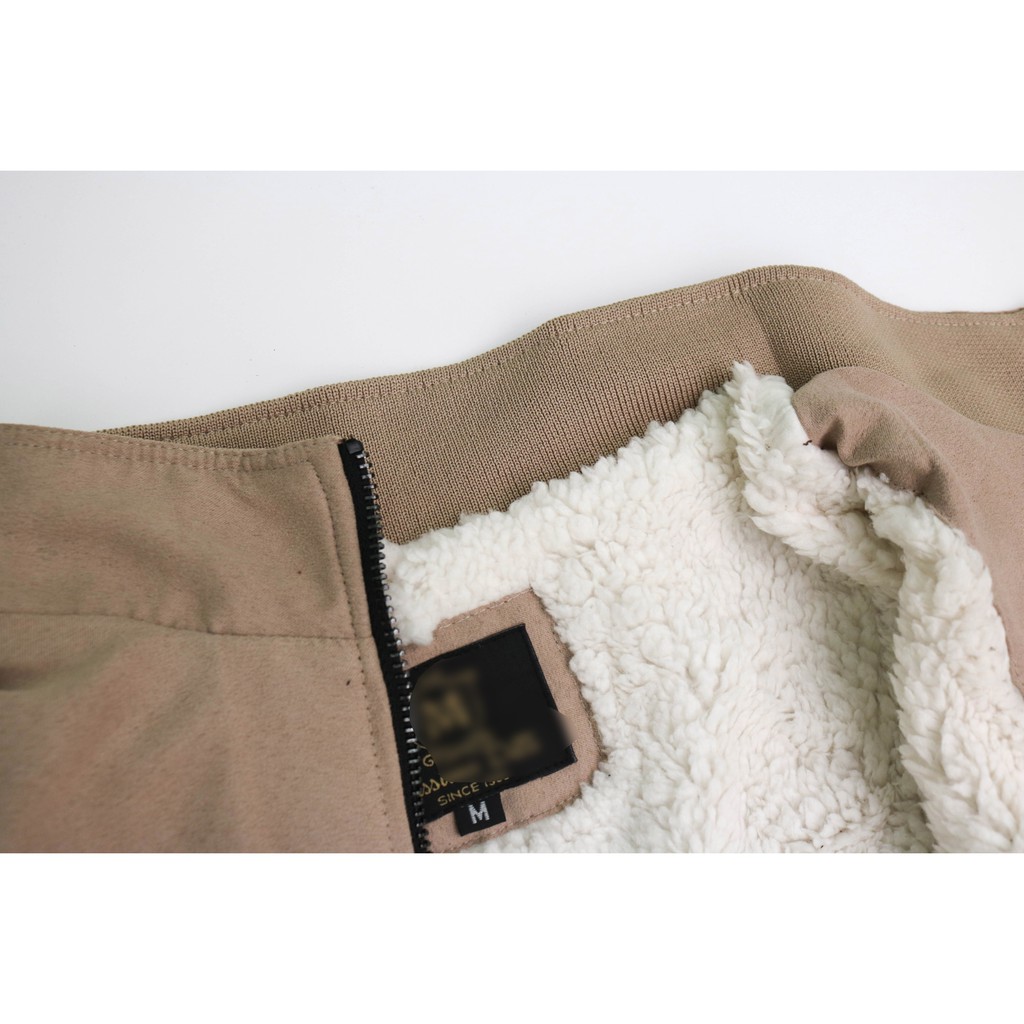 Áo khoác Da lộn lịch lãm phong cách lót lông cừu | BigBuy360 - bigbuy360.vn