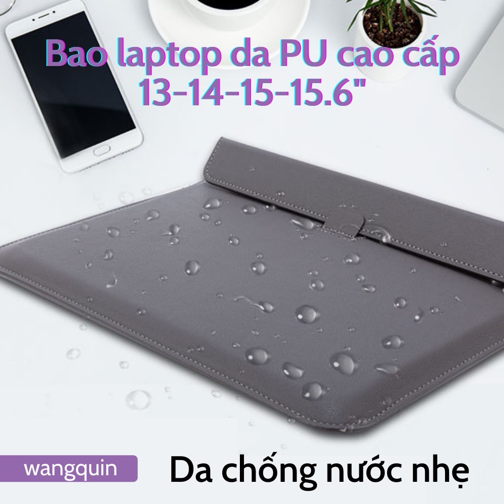 Túi đựng bảo vệ tích hợp giá đỡ Macbook Air Pro Asus Acer 11.6&quot; / 13.3&quot; / 14&quot; / 14.6&quot; Da PU cao cấp nhiều màu Bao Laptop