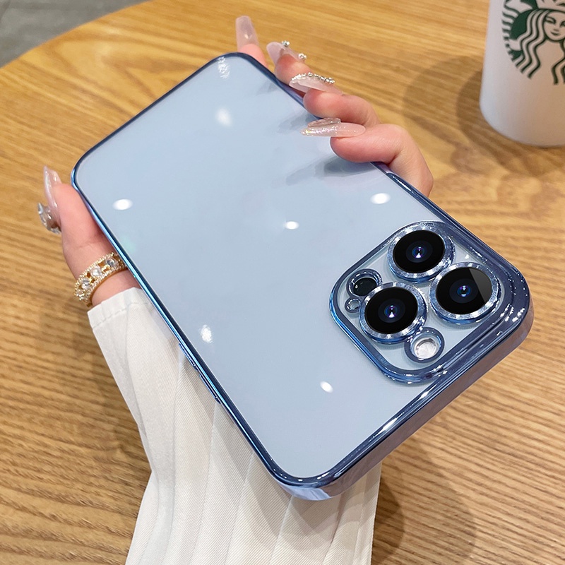Ốp Điện Thoại iPhone 14 13 11 Pro max TPU Mềm Trong Suốt Chống Sốc Bảo Vệ Ống Kính Sang Trọng Cho case ốp lưng iPhone 14 13 11 Promax