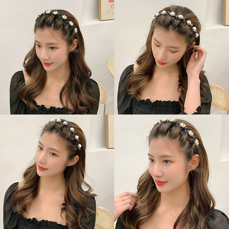 Băng đô cài tóc gắn ngọc trai thời trang Hàn Quốc đáng yêu
