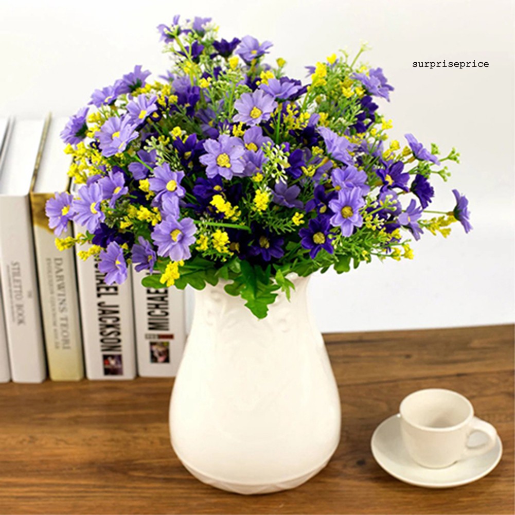 Bó 28 bông hoa cúc giả bằng lụa dùng cho trang trí ghế lười hoa