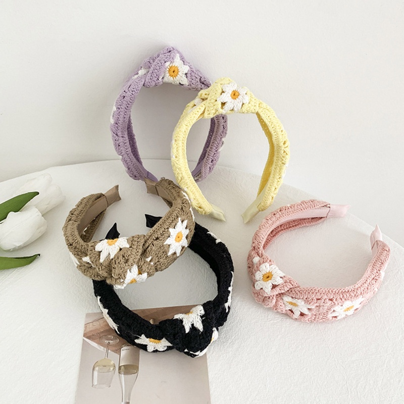 Băng Đô Cài Tóc Đan Móc Đính Hoa Trang Trí Mùa Xuân Thanh Lịch Cho Nữ