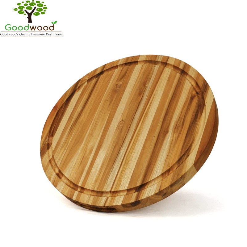 Thớt Gỗ Tròn Teak Cao Cấp R- 39 cm Wood Cutting Boards Hàng Xuất Khẩu Châu Âu Goodwood