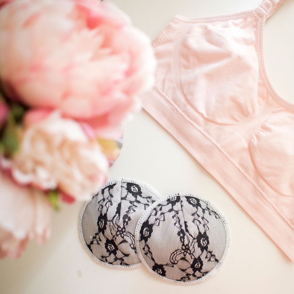 Miếng lót thấm sữa organic Cotton Tre tự nhiên giặt được NatureBond Hoa Kỳ kháng khuẩn 10 tấm 5 thiết kế ren tinh tế