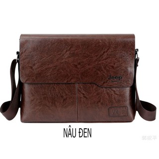 TÚI ĐEO CHÉO NAM JEEP BULUO (nâu đậm)SIZE LỚN THỜI TRANG CHẤT DA CAO CẤP CHO PHÁI MẠNH ,CHỨA IPAD ,ĐẦU KHÓA KIM LOẠI CHẮ
