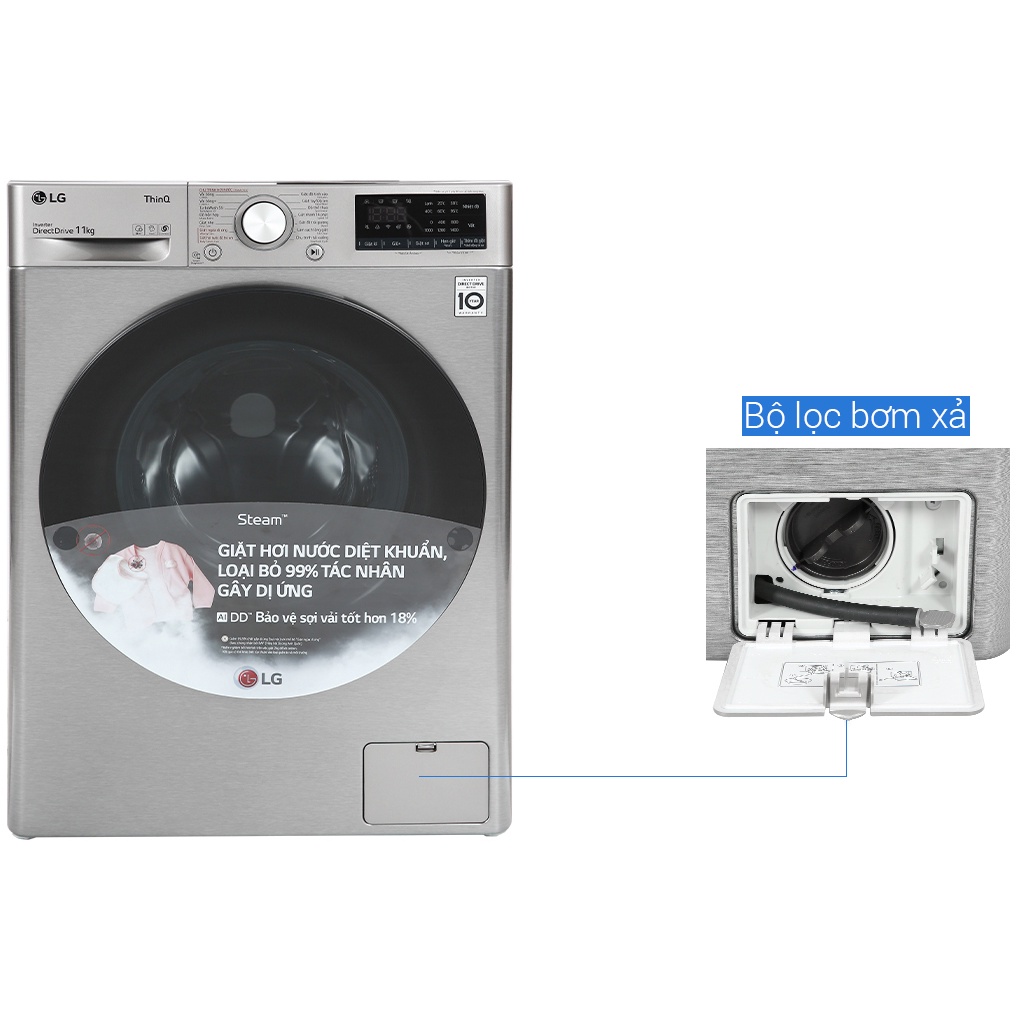 FV1411S4P - Máy giặt LG Inverter 11 kg FV1411S4P - BẢO HÀNH CHÍNH HÃNG 2 NĂM HỖ TRỢ TẬN NHÀ
