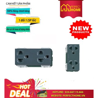 BÃO SALE {Hàng chính hãng} ( Hàng_Chính hãng) Ổ đôi 3 chấu Panasonic - Màu đen WEV1582-7H