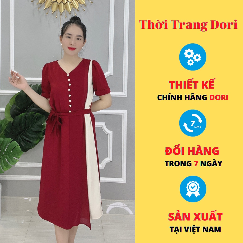 Đầm Thiết Kế Trung Niên Sang Trọng Cho Mẹ Chất Lụa Ánh Nhung Có Big Size - Thương Hiệu Dori - DP111 (Có Video Thật)