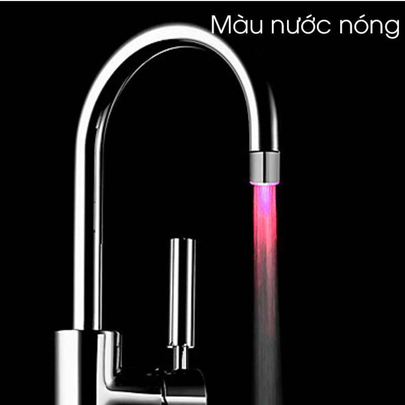 Đầu gắn vòi nước có led báo nóng lạnh tự động phát sáng cảm biến nhiệt độ không dùng pin