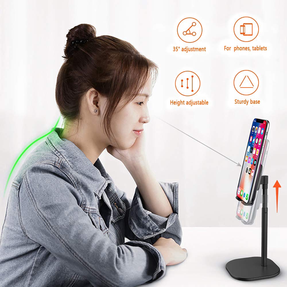 SAMSUNG HUAWEI XIAOMI ONEPLUS Sang Trọng Giá Đỡ Điện Thoại / Máy Tính Bảng Bằng Kim Loại Có Thể Thu Gọn Để Bàn Tiện Dụng Cr