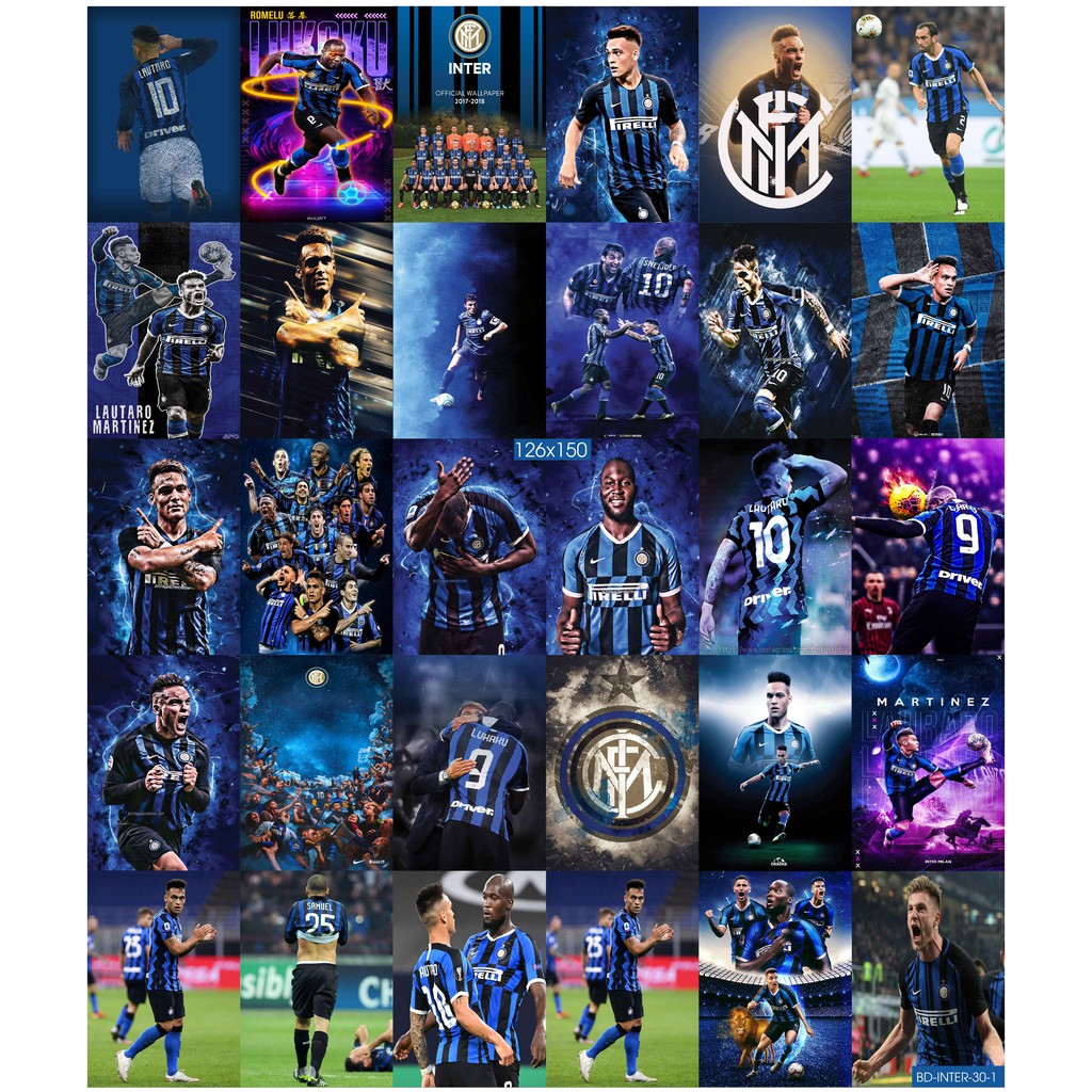 Combo Set 30 tờ Decal dán tường đội bóng Inter Milan