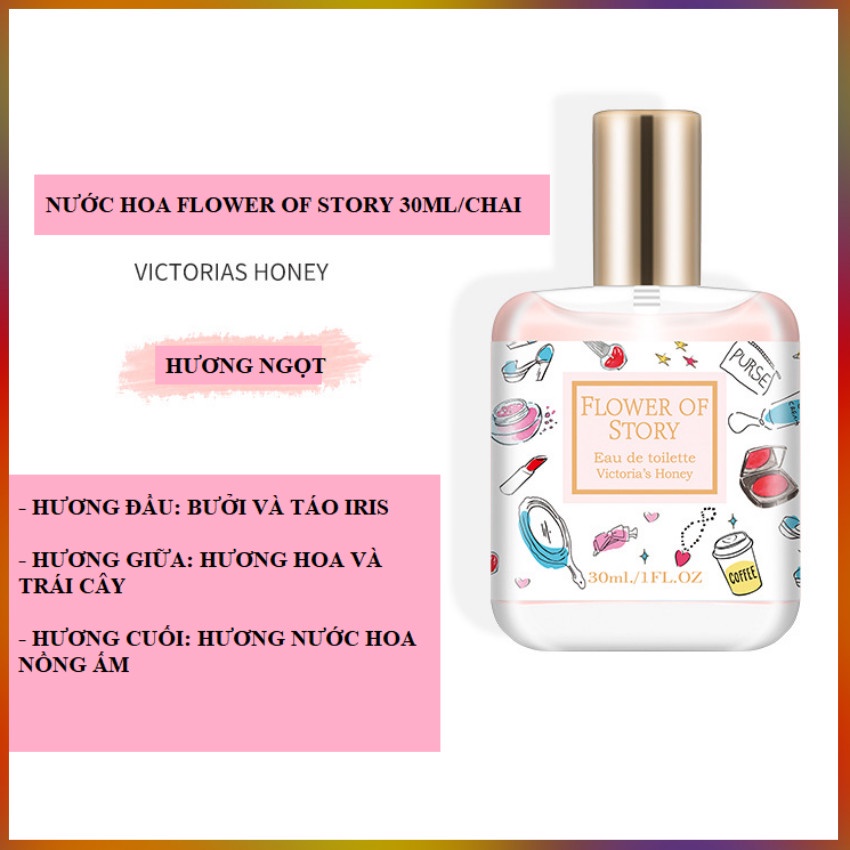 Nước hoa mini Flower of story 30ml/chai hương Victoria Honey