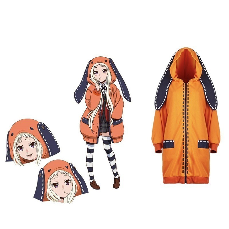 Anime Kakegurui Cosplay Áo Khoác Costume Compulsive Gambler Runa Yomotsuki Hoodie Women Coat