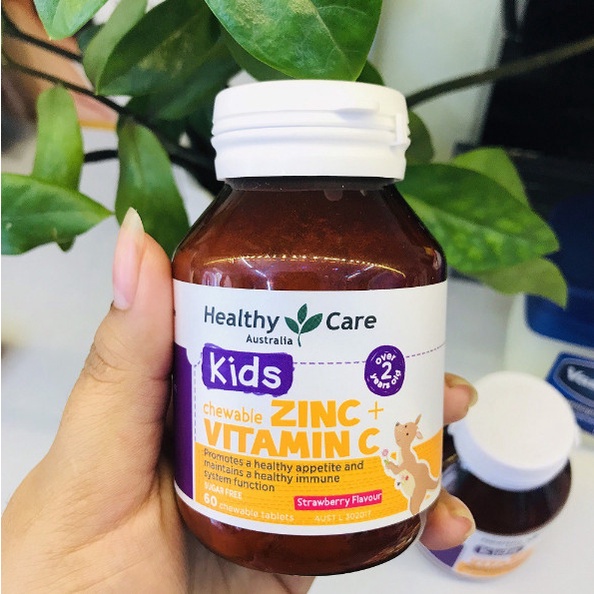 Viên Bổ Sung Kẽm Healthy Care Zinc Vitamin C Tăng Đề Kháng Cho Bé 60 Viên