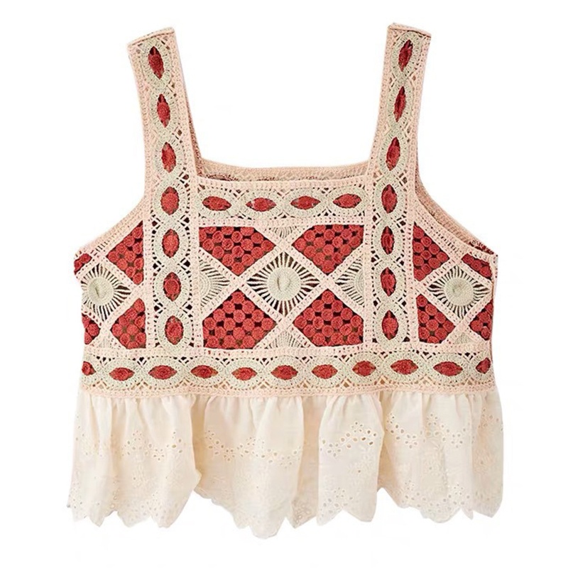 Áo Lửng Không Tay Thêu Họa Tiết Dễ Thương Phong Cách Nhật Bản Thời Trang Mùa Hè Cho Nữ