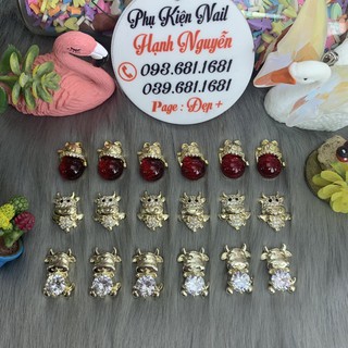 Charm Đá Tết 2021 Cao Cấp: Mèo thần tài, Trâu Vàng
