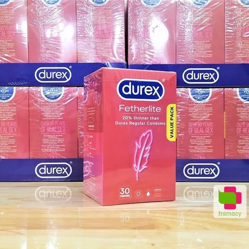 [Che tên] Bao cao su siêu mỏng Durex của Úc hộp 30 cái