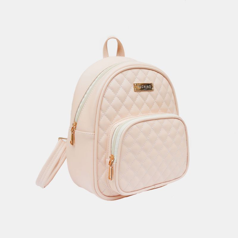 Balo Da Nữ Mini chần bông, họa tiết hình thoi VACHINO BG006