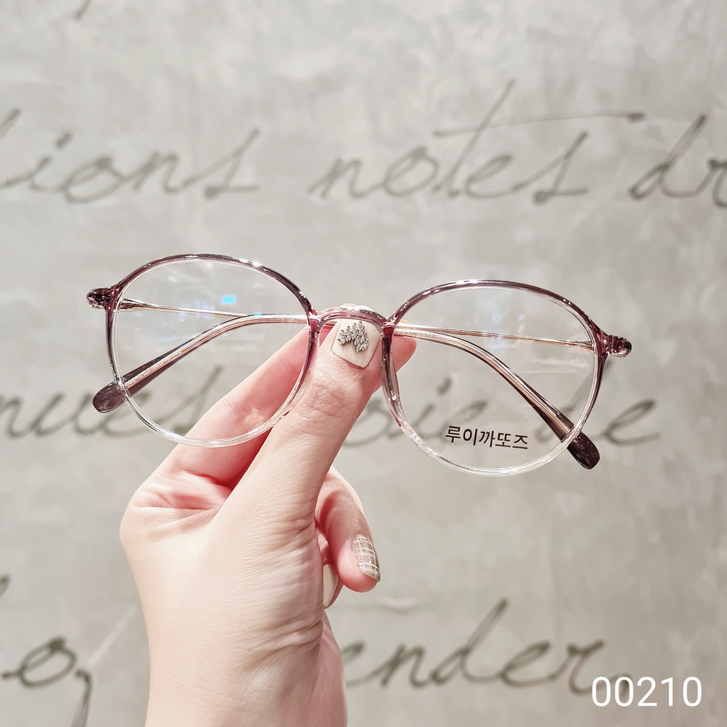 Gọng kính tròn nữ LILYEYEWEAR cao cấp mắt giả cận chống áng sáng xanh màu sắc thời trang 00210